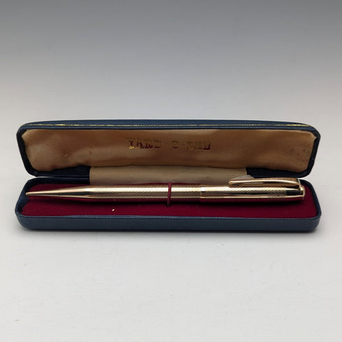British Vintage Yard O' Red Rolled Gold Propelled Pencil in Case